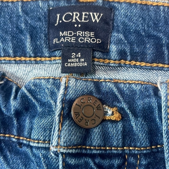 J. Crew Distressed Ankle Jeans Mid-Rise Flare Crop - Picture 2 of 5